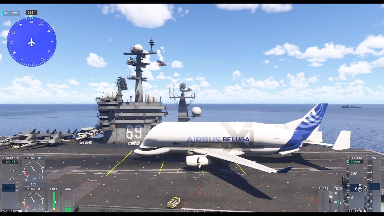 [MSFS2024] Land Airbus Beluga XL on Aircraft Carrier