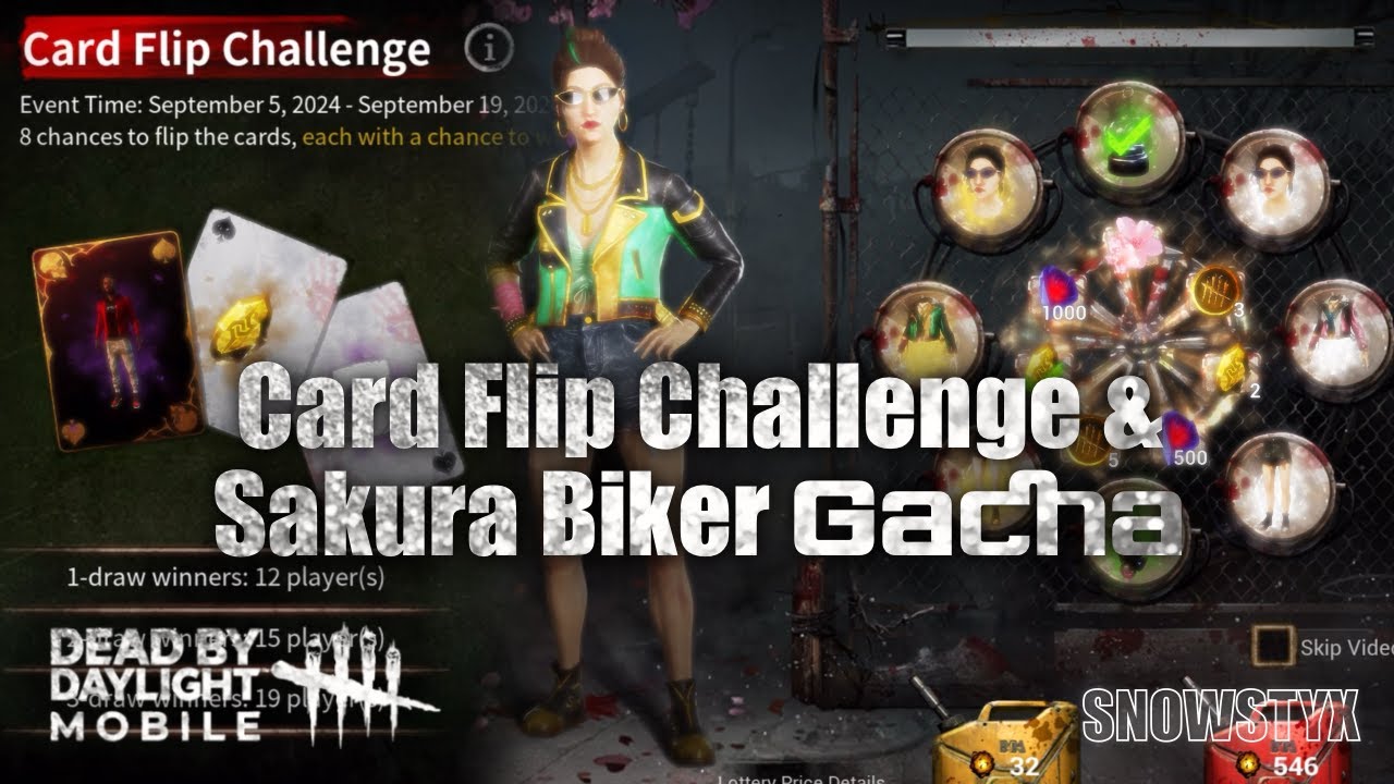 Card Flip Challenge Gacha & Sakura Biker Bloody Spin Gacha | Dead by Daylight Mobile