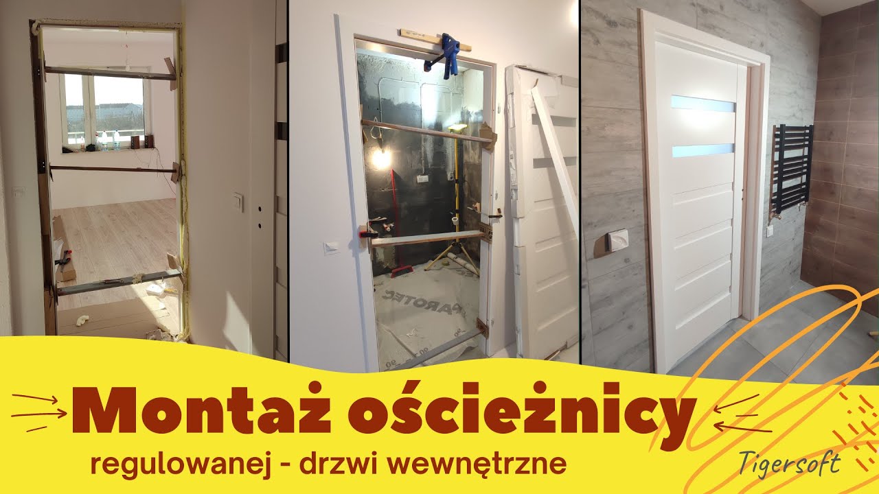 Montaż drzwi wewnętrznych z ościeżnicą regulowaną. Montowanie ościeżnicy regulowanej. DIY