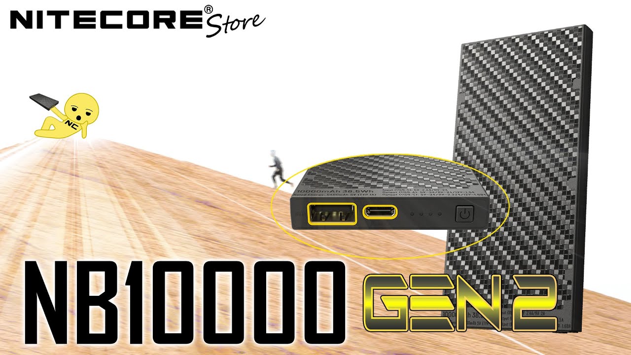 Внешний аккумулятор Nitecore NB10000 GEN 2 с двумя портами USB/USB-C, емкостью 10000 мА·ч