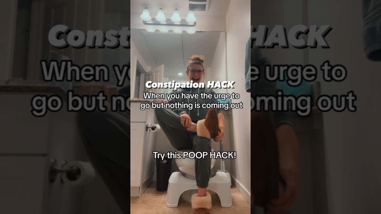 Constipation Toilet HACK! #health #constipation #poop #mom #pelvicfloor #stretch #fyp