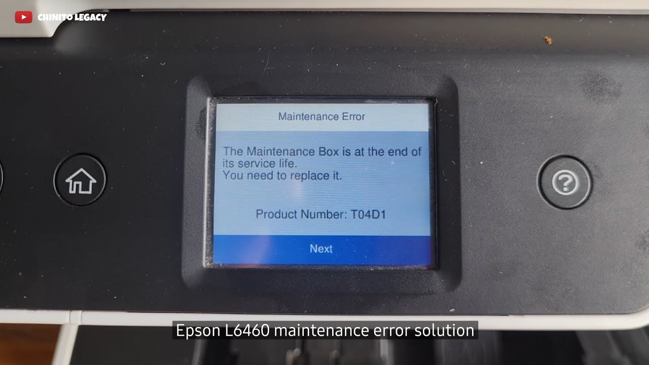 EPSON L6460 Maintenance box is at the end of its service life solution