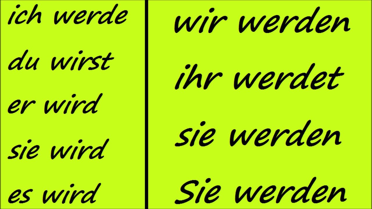 ♫ Werden Conjugation Song ♫ German Conjugation ♫ Das Lied der Konjugation von Werden ♫