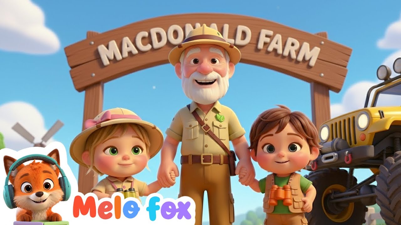 Old MacDonald Had A Farm Song with Safari Animals | @melofoxstudio  Nursery Rhymes & Kids Songs