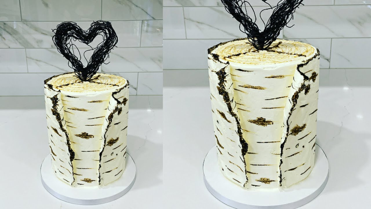 Cake decorating tutorials | buttercream birch FAULT LINE CAKE | Sugarella Sweets
