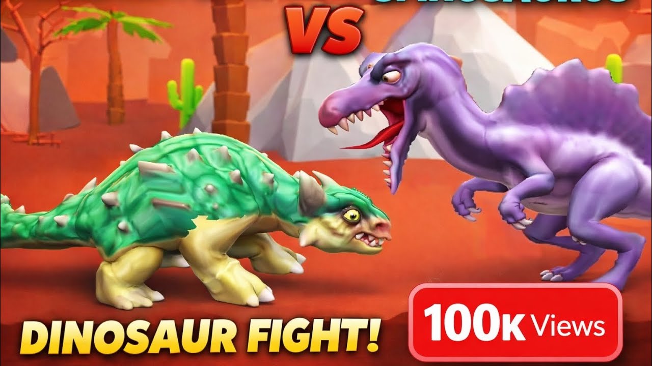 Ankylosaurus vs Spinosaurus ⚔️ | Full Action Dinosaur Fight  Ultimate #viral #youtubevideo #dinosaur