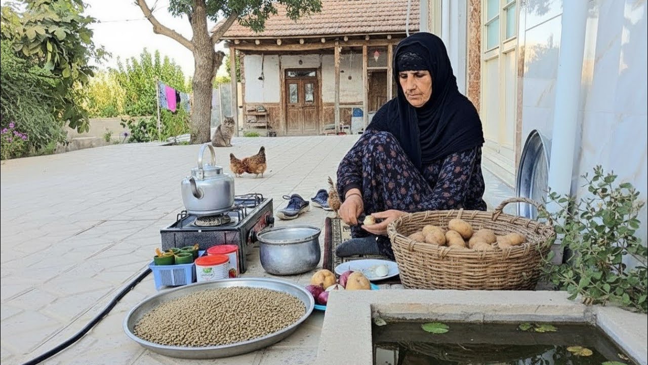 Village life in western Iran: cooking kourdish Adasi dish | rural cuisine | ILAM 