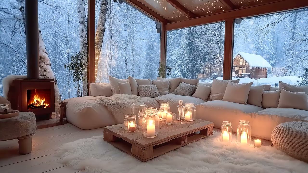 (No Ads) Peaceful Piano & Fireplace Atmosphere forCalm Minds