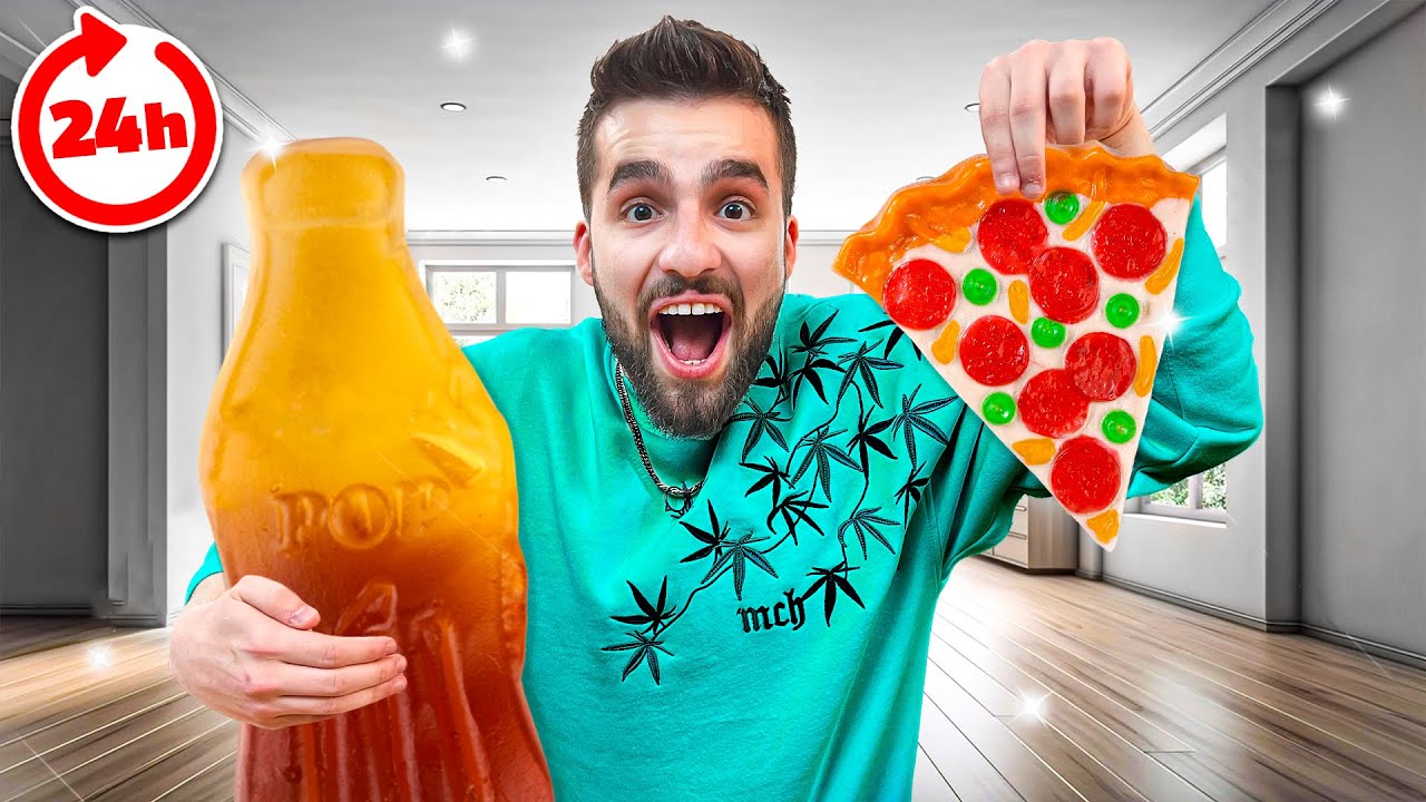 24 ساعت فقط غذای پاستیلی خوردم 🍬😅