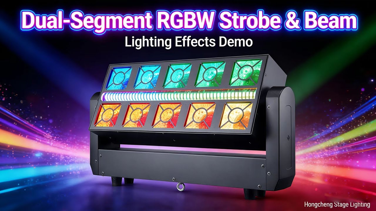 Dual-Segment RGBW Strobe & Beam Moving Head | Lighting Effects Demo