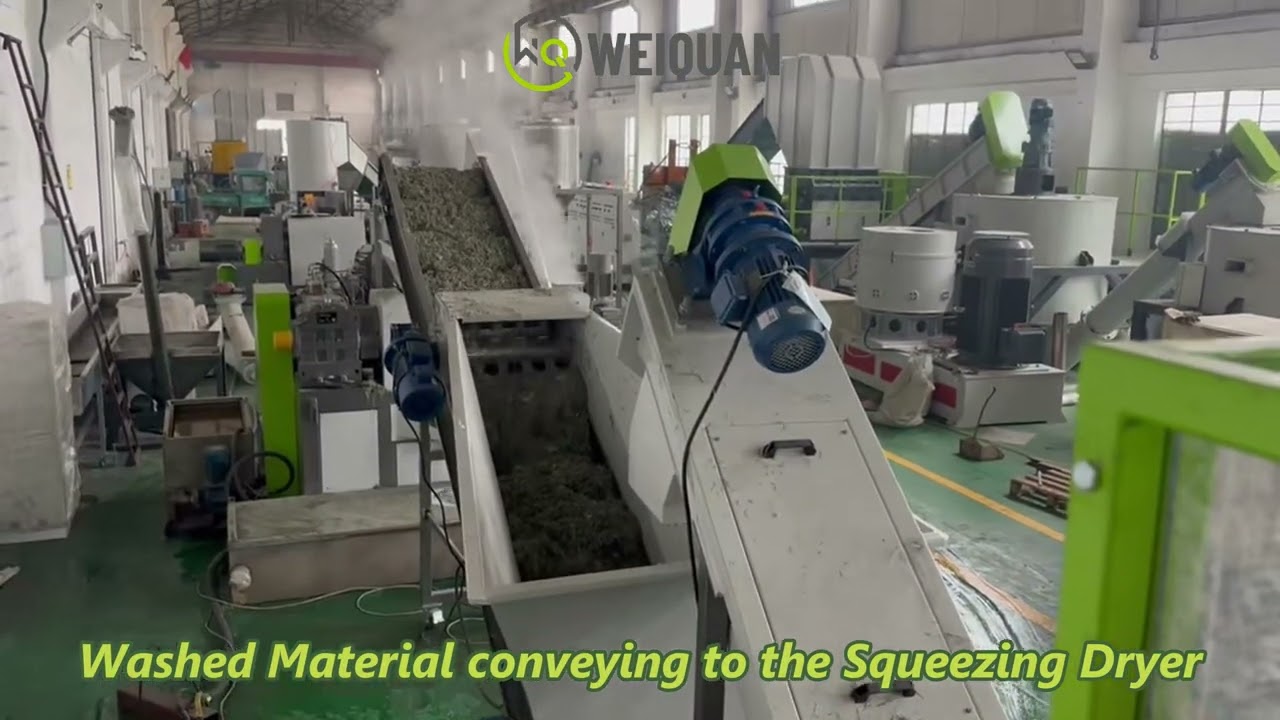 PP Woven Bag Shredding Washing Squeeze Drying Recycling Line | Full Process Show - WEIQUAN MACHINERY