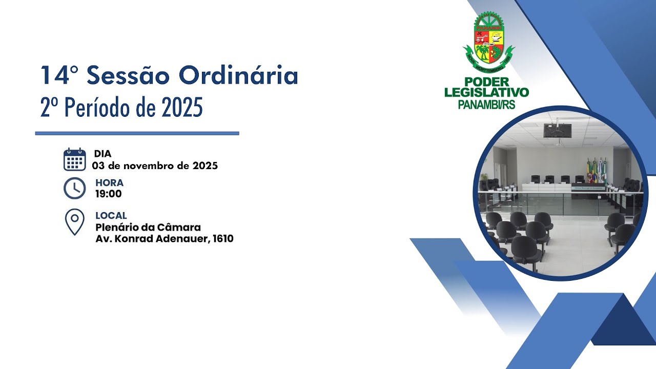 14ª Sessão Ordinária do 2º Período de 2025 - 03/11/25