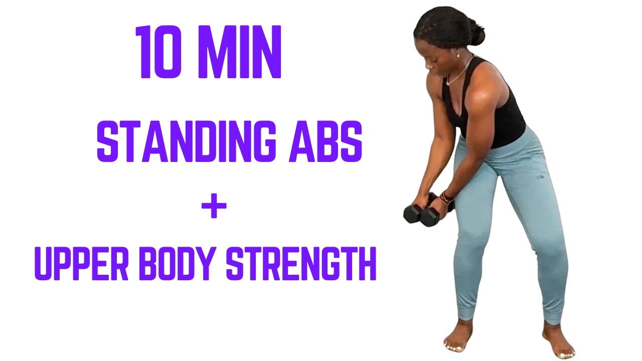 10 MIN Standing Abs & Upper Body Workout | 5 lb Dumbbells | Low Impact At Home
