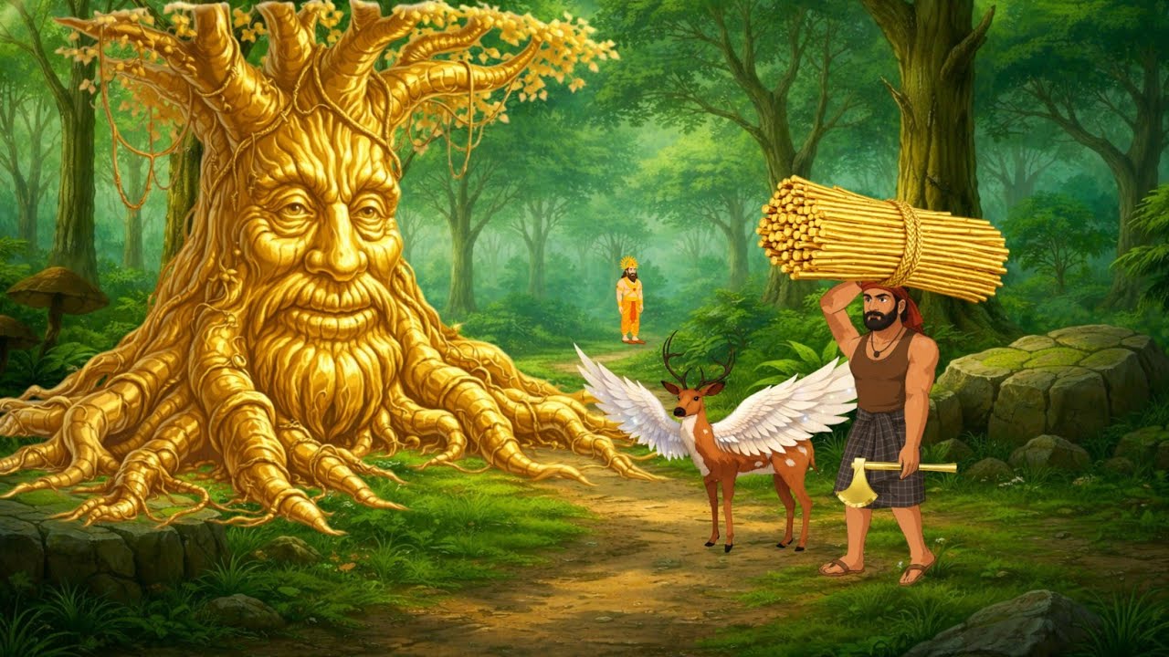 रहस्यमयी स्वर्ण वृक्ष और गरीब लकड़हारे की किस्मत | Moral Story | Hindi Kahani | Mysterious Story