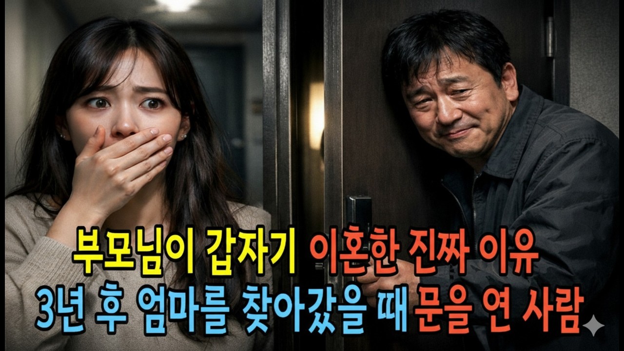 부모님이 갑자기 이혼한 진짜이유, 3년후 엄마를 찾아갔을 문을 연 사람