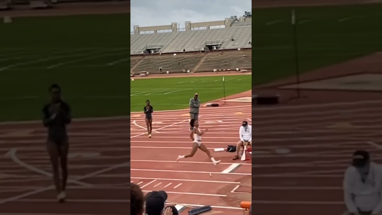 Back when Tara Davis jumped 6.97m (22-10.50) at the Texas Invitational! 👏💯 | #shorts
