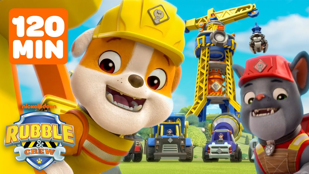 Rubble's Construction Truck Rescues & Action in Builder Cove! w/ Charger | 2 Hours | Rubble & Crew
