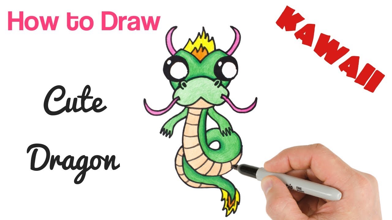 How to Draw a Dragon Baby Cute and Easy for beginners