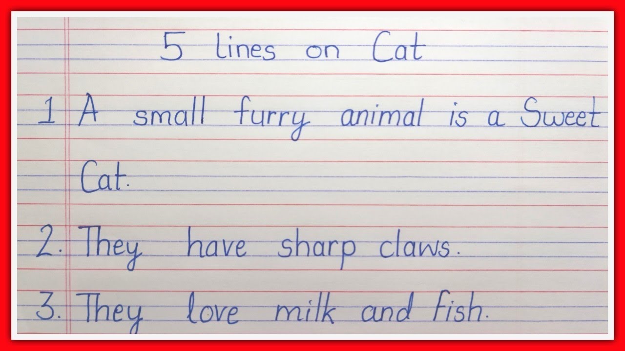 Cat 5 lines in english |5 lines essay on Cat in english | 5 lines on cat in english | essay on cat