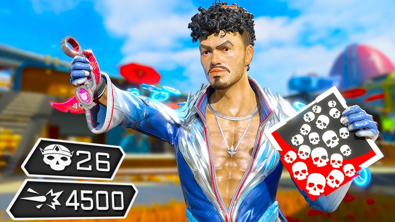Безумный Мираж: 26 убийств и 4500 урона (геймплей Apex Legends)