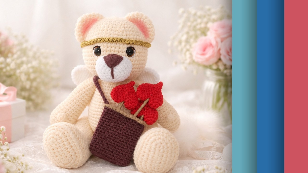 Aprenda a Fazer um Ursinho Cupido Amigurumi com Perninhas Articuladas | 1/2