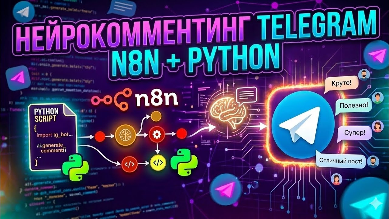 🤯 НЕЙРОКОММЕНТИНГ TELEGRAM КАНАЛОВ: Автоматизация с N8N и Python!
