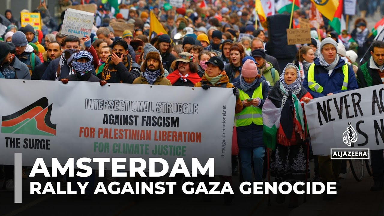Amsterdam antiracism protesters express solidarity with Palestinians