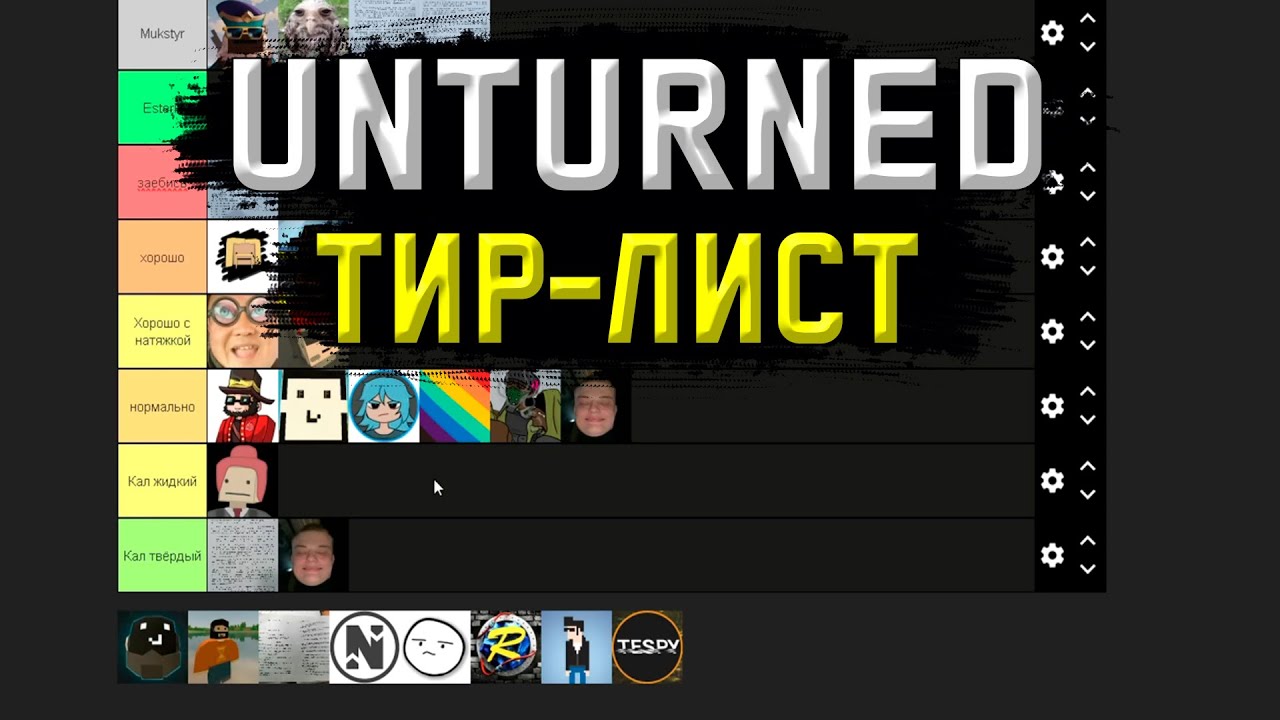 ТИР-ЛИСТ ютуберов по Unturned