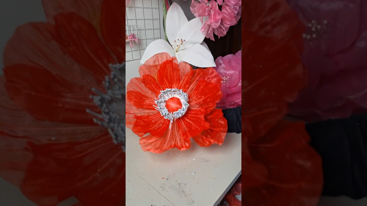 giant flower organza, organza de flores 
