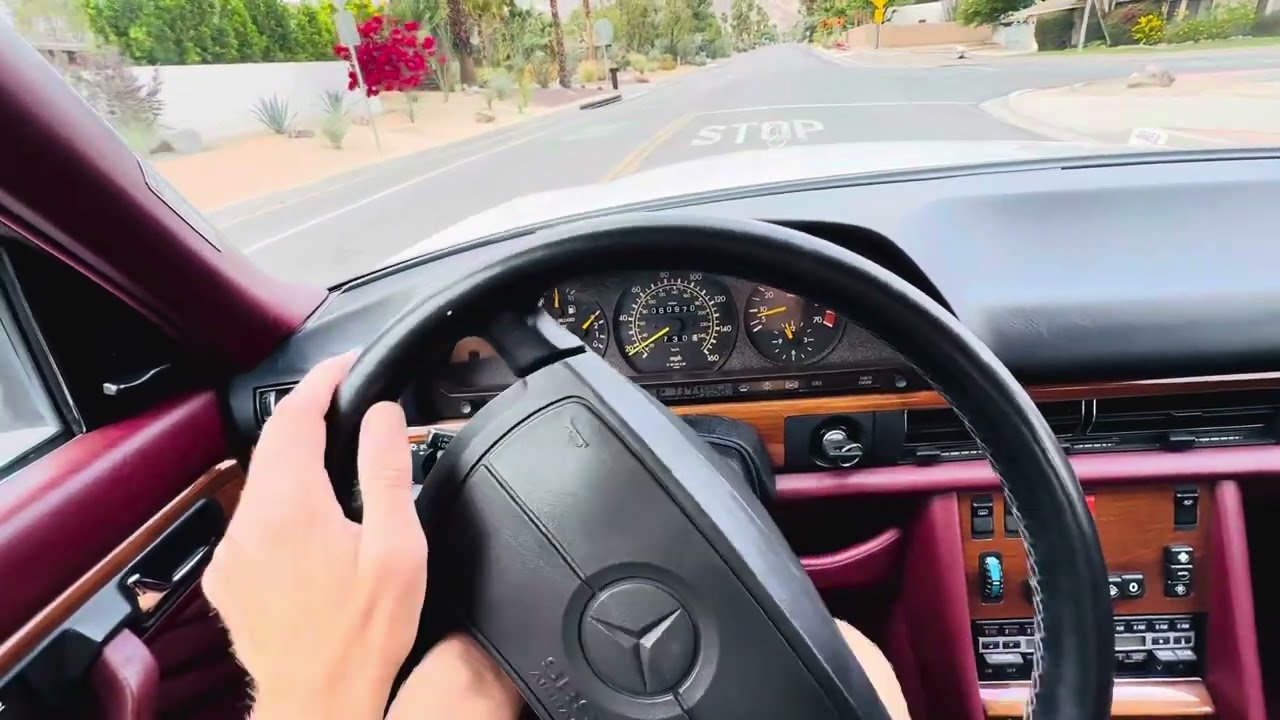 1991 Mercedes Benz W126 Driving up a mountain at 70mph!