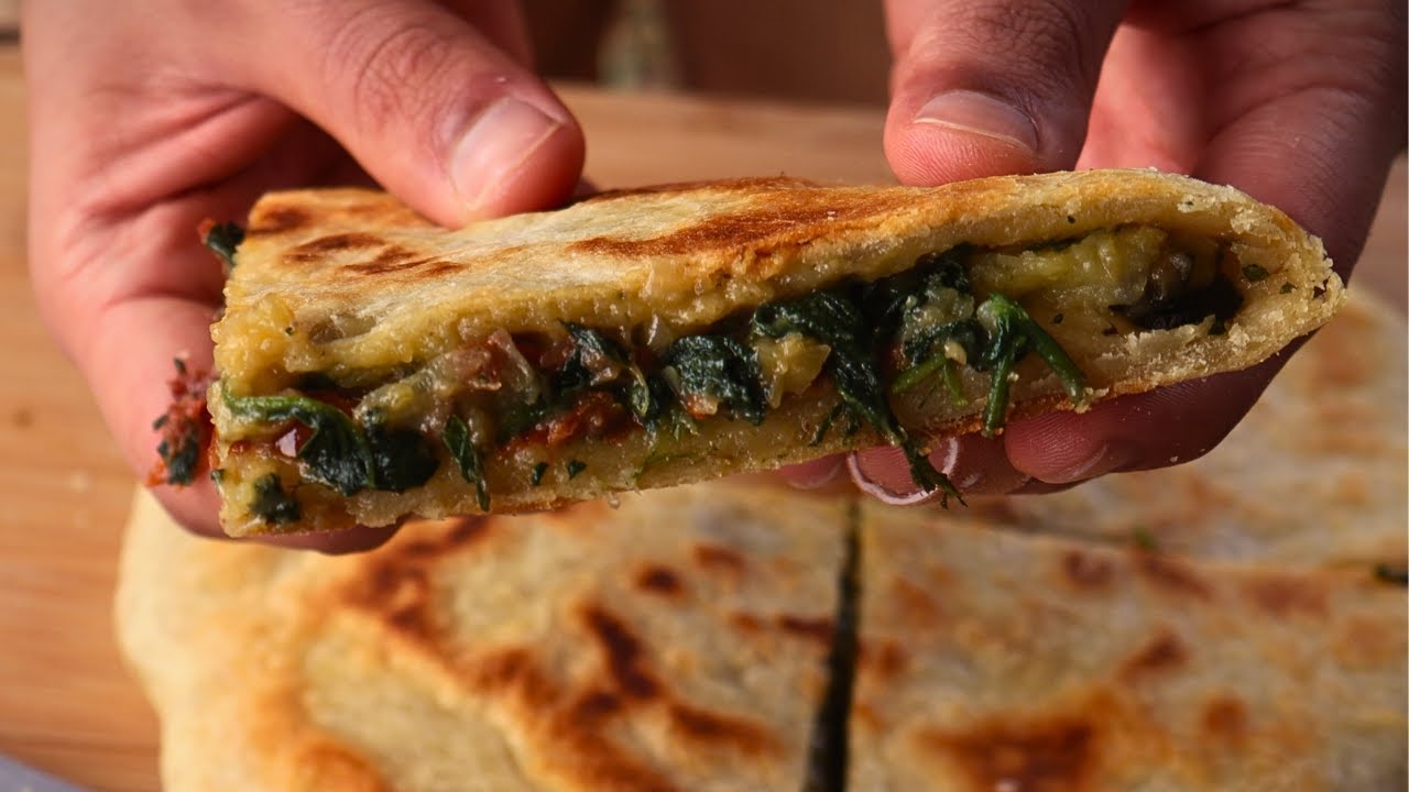 Stuffed Flatbread | Easy Vegan and Vegetarian Recipe | Flatbread Recipes