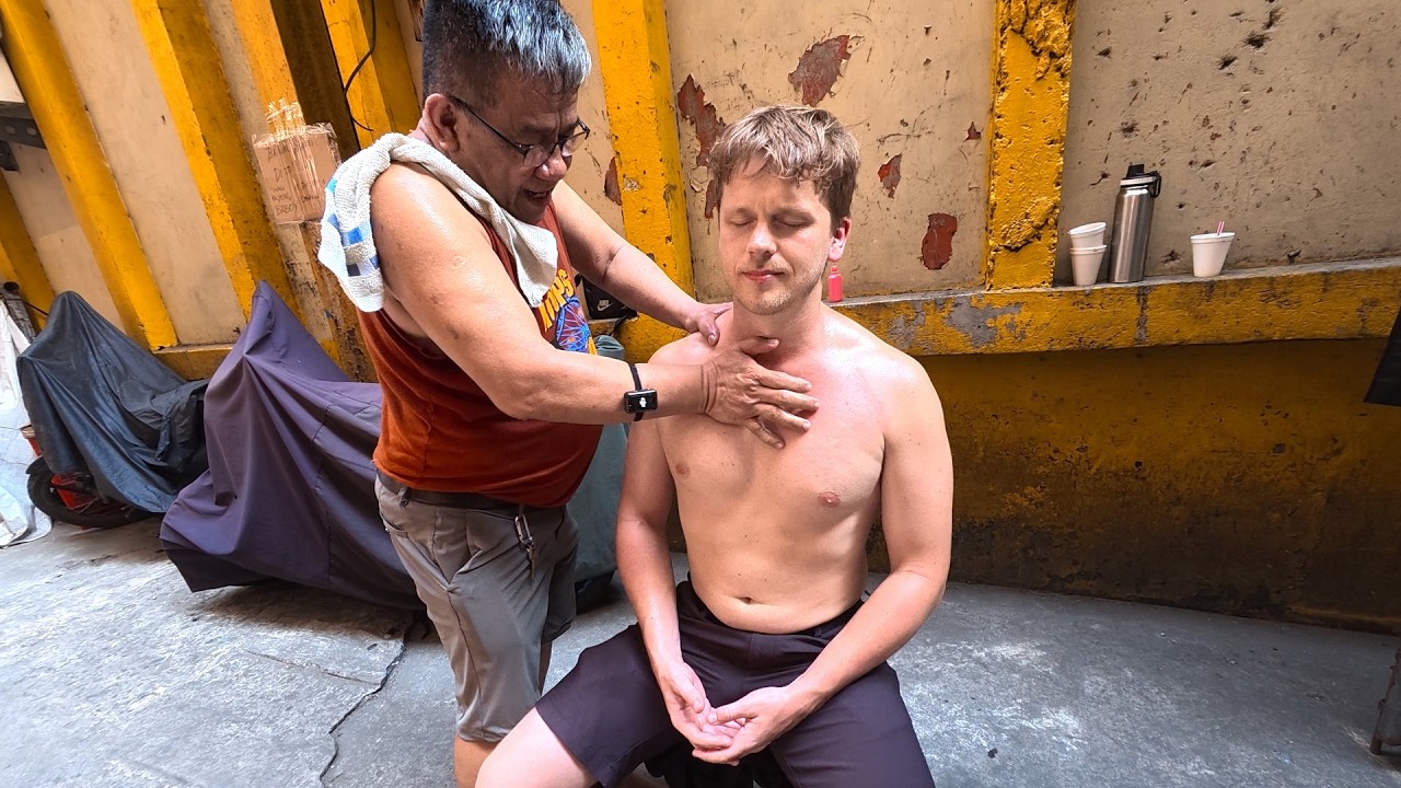 ASMR Street Massage So Strong It Nearly Broke the Chair