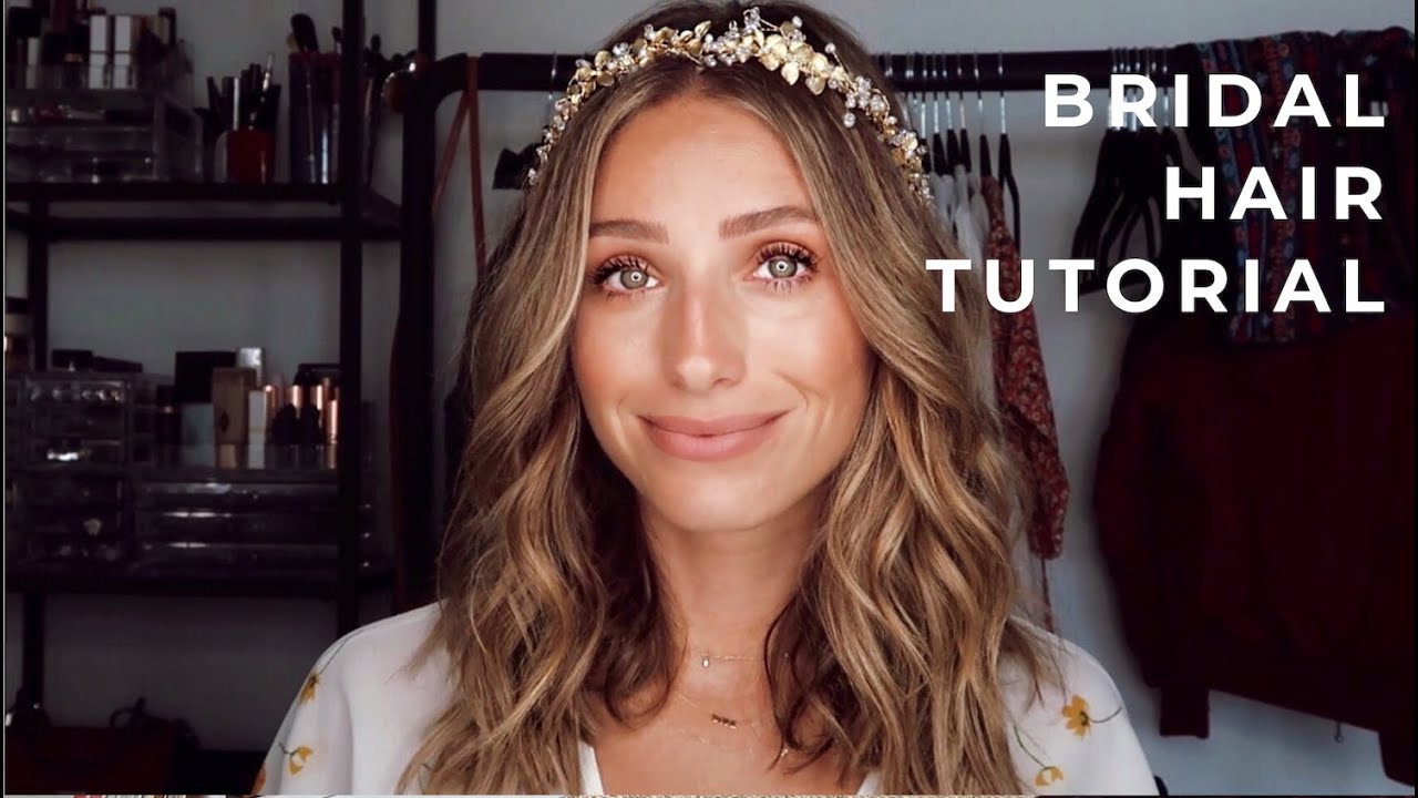 WEDDING HAIR  TUTORIAL | CLIP IN EXTENSIONS WITH TIARA AND VEIL