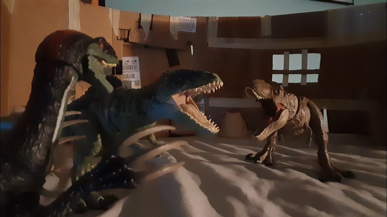Remake Jurassic World Dominion final battle T-Rex vs Giganosaurus vs Therizinosaurus stop motion 👑👑👑