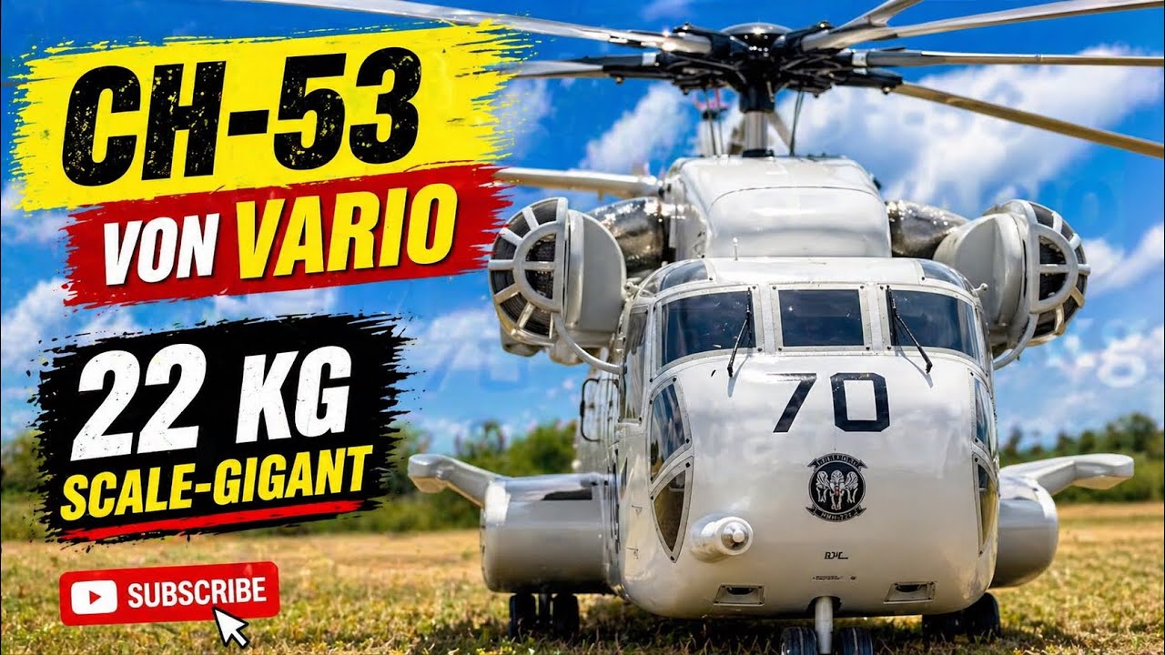 CH-53 von VARIO mit JetCat SPH-5 Turbine | Pilot: Detlef Ketter | 22 kg Scale-Gigant in der Luft