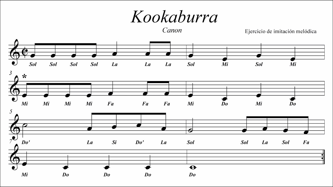 kookaburra -canon melódico-