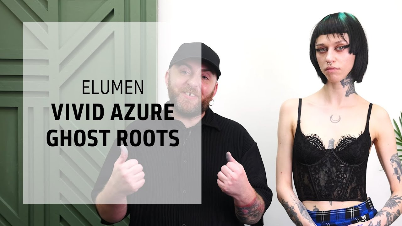 Vivid Azure Blue Hair Color Ghost Roots | Elumen | Goldwell Education Plus