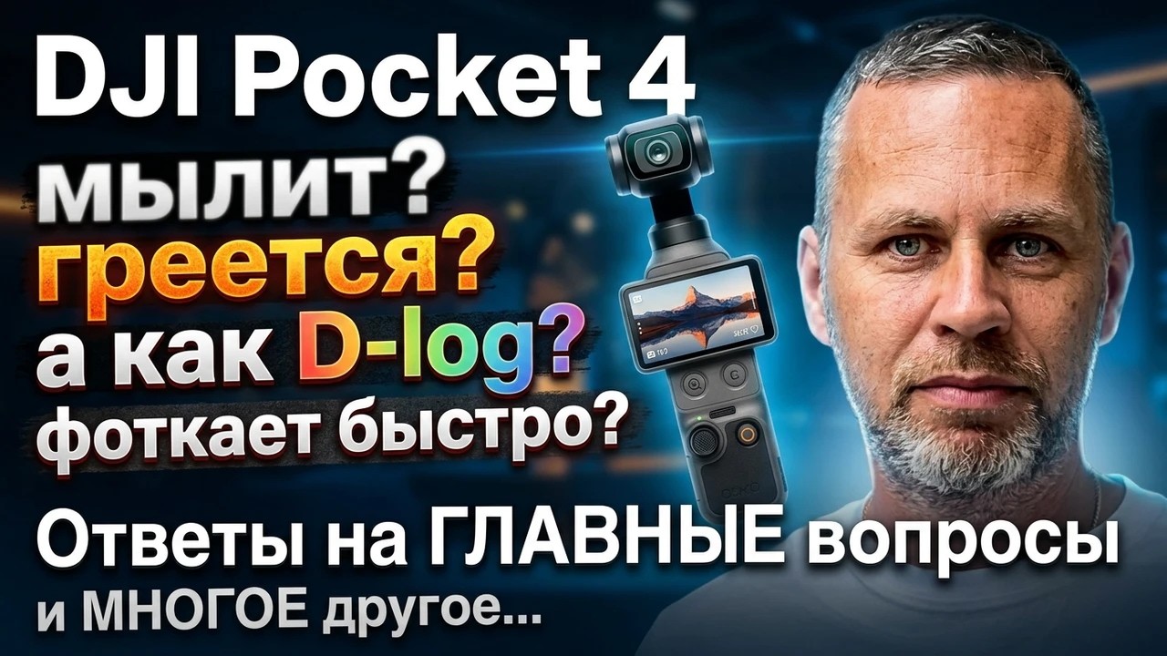 DJI Pocket 4 - ответы на вопросы, тест с ND фильтрами, тест D-Log
