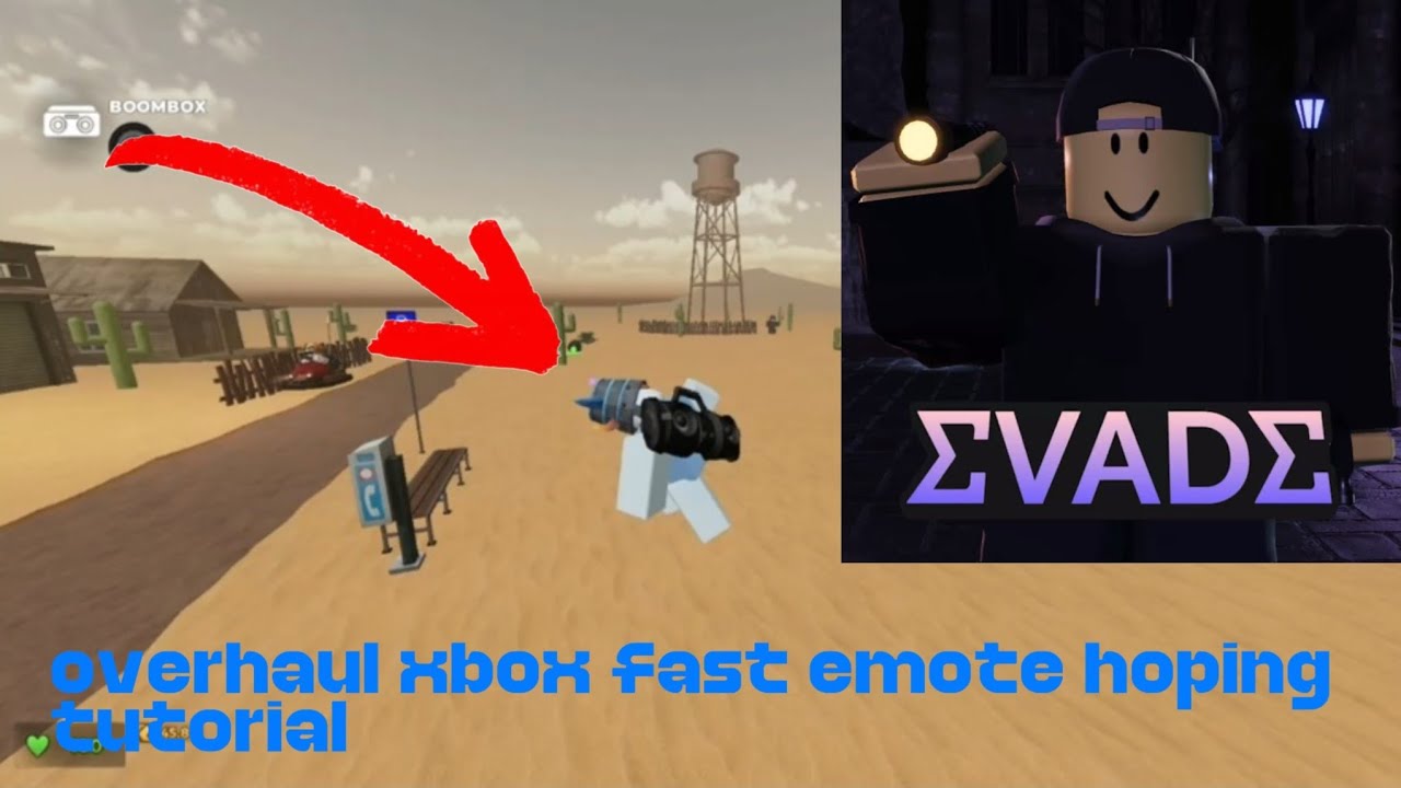 easy tutorial on how to emote hop fast in evade overhaul ( xbox)(no cola/pad)