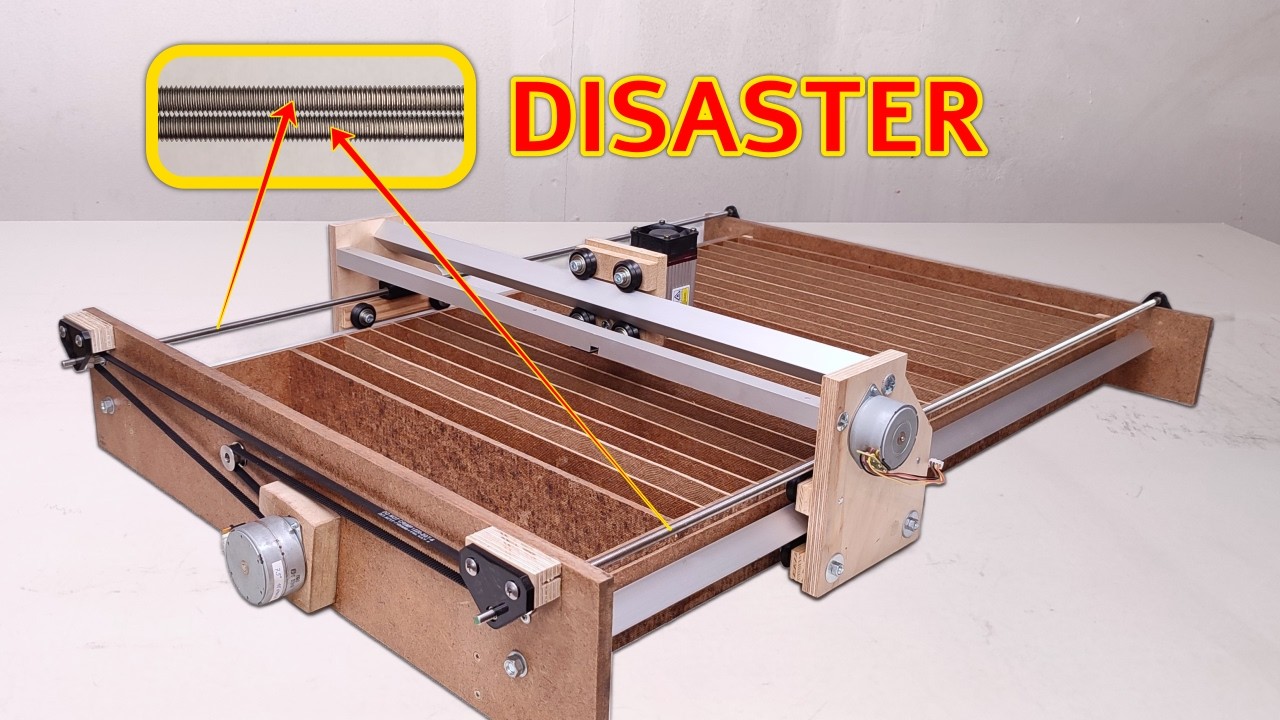 Threaded rod as lead screws on DIY CNC? Bad idea! | Budget UV laser cutter part 2