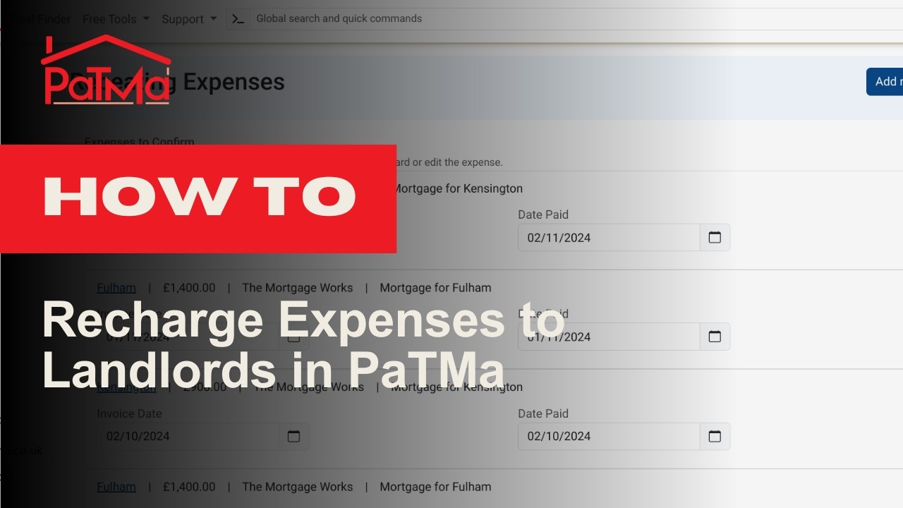 How to Recharge Expenses to Landlords in PaTMa (Agent Guide)