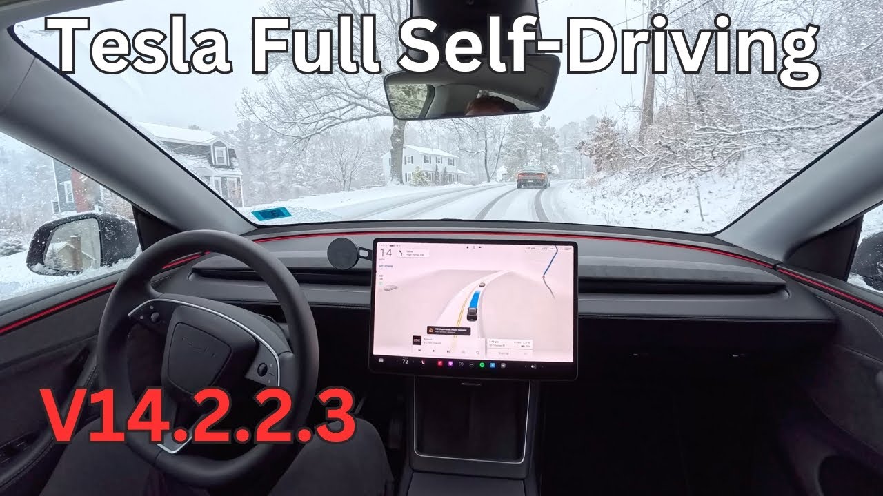 Tesla FSD V14.2.2.3 (snowy drive)