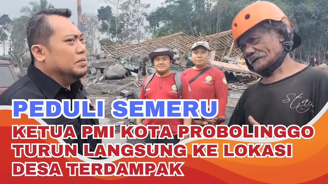 PMI Kota Probolinggo Dan DPD PPNI Kunjungi Desa Terdampak Erupsi Gunung Semeru