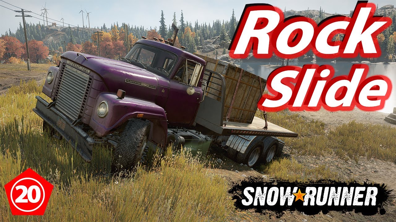 Snowrunner Gameplay – Complete Task “Rock Slide” in Black River, Michigan using Fleetstar F2070A