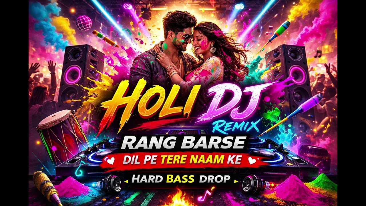 Rang Barse DJ Remix 2026 🔥 | Holi DJ Song | Dil Pe Tere Naam Ke | Hard Bass Drop