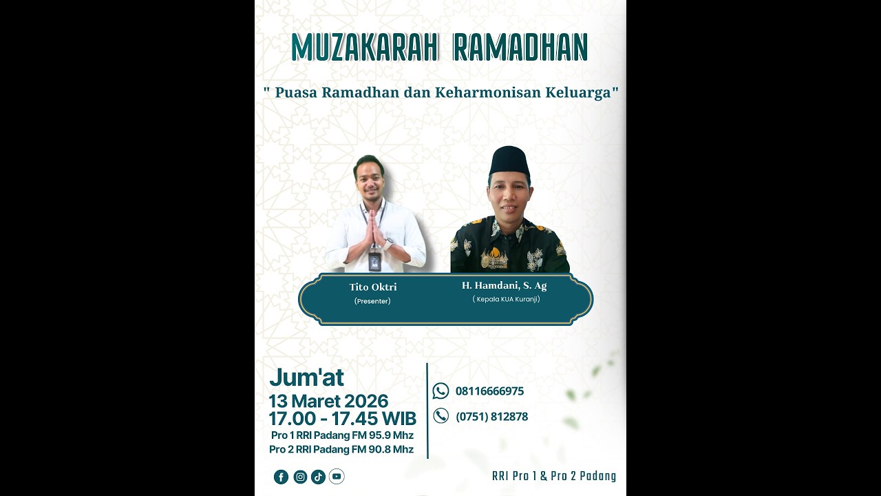 MUZAKARAH RAMADHAN || JUMAT, 13 MARET 2026