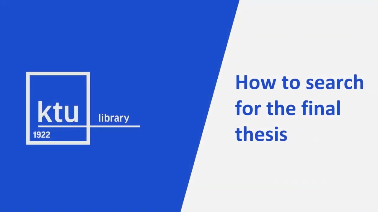 How to search for the final thesis