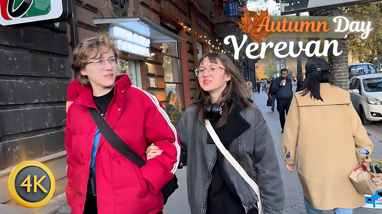 [4K] Yerevan Getting Ready for Christmas | Autumn Streets Full of Warm Colors 