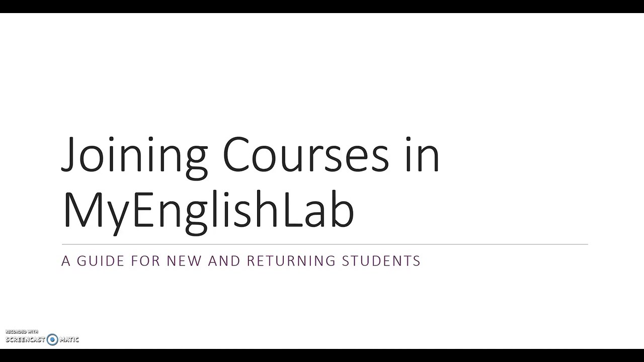 Joining Courses in MyEnglishLab