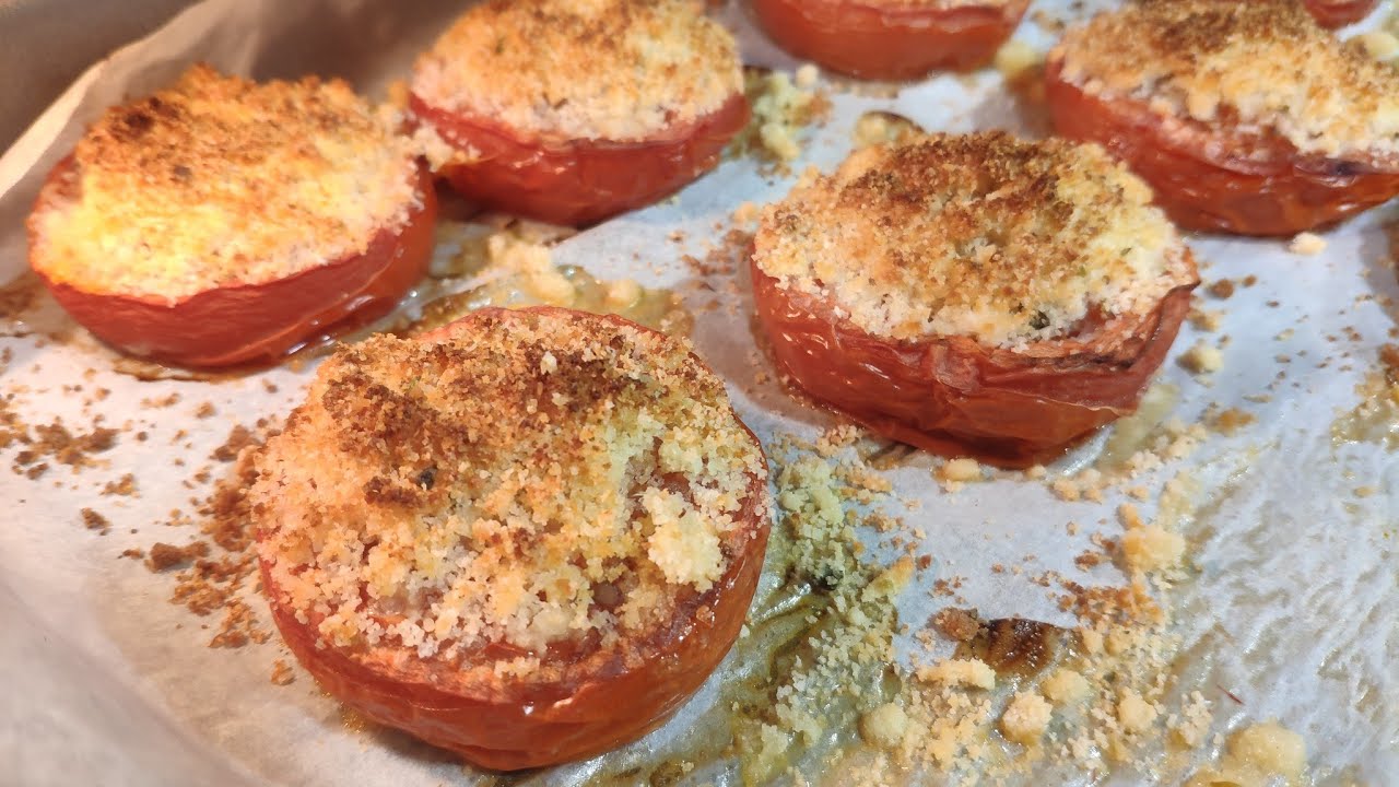 Tomates a la parmesana  asados al horno